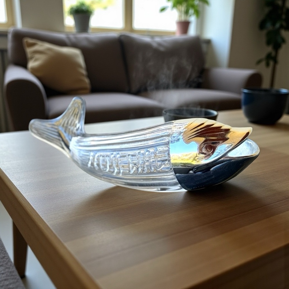 Vintage Nuss Wal Glass Nut Whale Dispenser Mid-Century Modern FLAWLESS